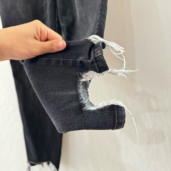 Rewash Black Distressed Elastic Waist Denim Jeans 5/27 - Picture 8 of 10